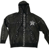 HUDSON- STAR STAR FLEECE OVERSIZED HOODY BLACK