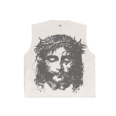 SAINT HILLS - SAVIOR CUT SLEEVE T-SHIRT VINTAGE WHITE