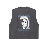 SAINT HILLS - MADE IN HEAVE CUT SLEEVE T-SHIRT VINTAGE BLACK