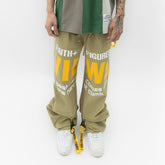 FAITH & FIGURES- Views Oversized Cargo Khaki Pants