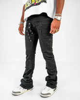 PREME - STACKED FLAIR MULTI WAISTBAND BLACK