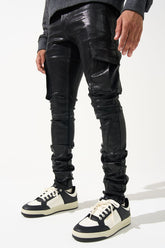 SERENEDE - ONYX COATEDBLACK Cargo Jeans
