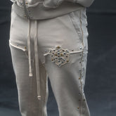 HUDSON- STUDDED FLEECE FLARE JOGGER SAIL