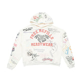 FREE REFILLS- GRAFFITI HOODIE OFF WHITE