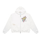 FREE REFILLS- AMOEBA ZIPUP HOODIE OFF WHITE