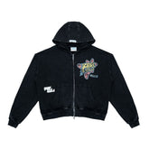 FREE REFILLS- AMOEBA ZIPUP HOODIE BLACK