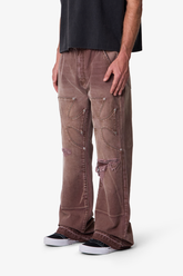 MNML - Distressed Iron Cross Denim - Brown