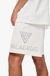 VALABASAS - DUNYA" FLEECE SHORTS WHITE