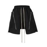 UNDEVELOPED - BLACK ZIP DRAWSTRING CARGO SHORTS