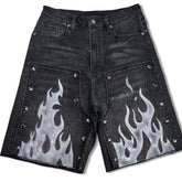 PAPER MONEY - DUAL FLAMES SHORTS BLACK