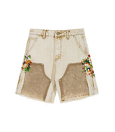UNDEVELOPED - AZUL SPLIT PAINTERS SHORTS - KHAKI