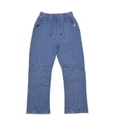 UNKNOWN- Garment-dyed heavyweight cotton fleece sweatpants- Blue