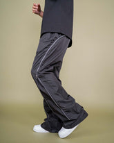 EPTM - NYLON ZIP FLARED PANTS - BLACK