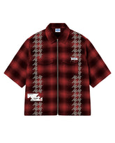 FREE REFILLS- STUDDED SHADOW PLAID ZIP - RED