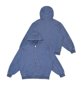 UNKNOWN- Garment-dyed heavyweight hoodie - Blue