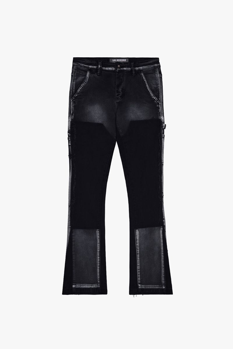 VALABASAS - THE CARPENTER” BLACK WASH STACKED FLARE JEAN VALABASAS - THE CARPENTER” BLACK WASH STACKED FLARE JEAN