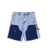 UNDEVELOPED - AZUL SPLIT PAINTERS SHORTS - DENIM