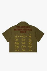 VALABASAS - TOUR" ARMY GREEN CROP BUTTON DOWN