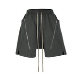 UNDEVELOPED - GREY ZIP DRAWSTRING CARGO SHORTS
