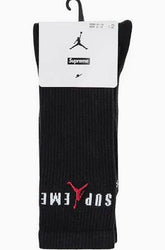 Supreme Jordan Crew Socks (2 Pack) Black/White (CJ)