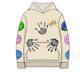 SMILEY PEACE HOODIE - OFF WHITE