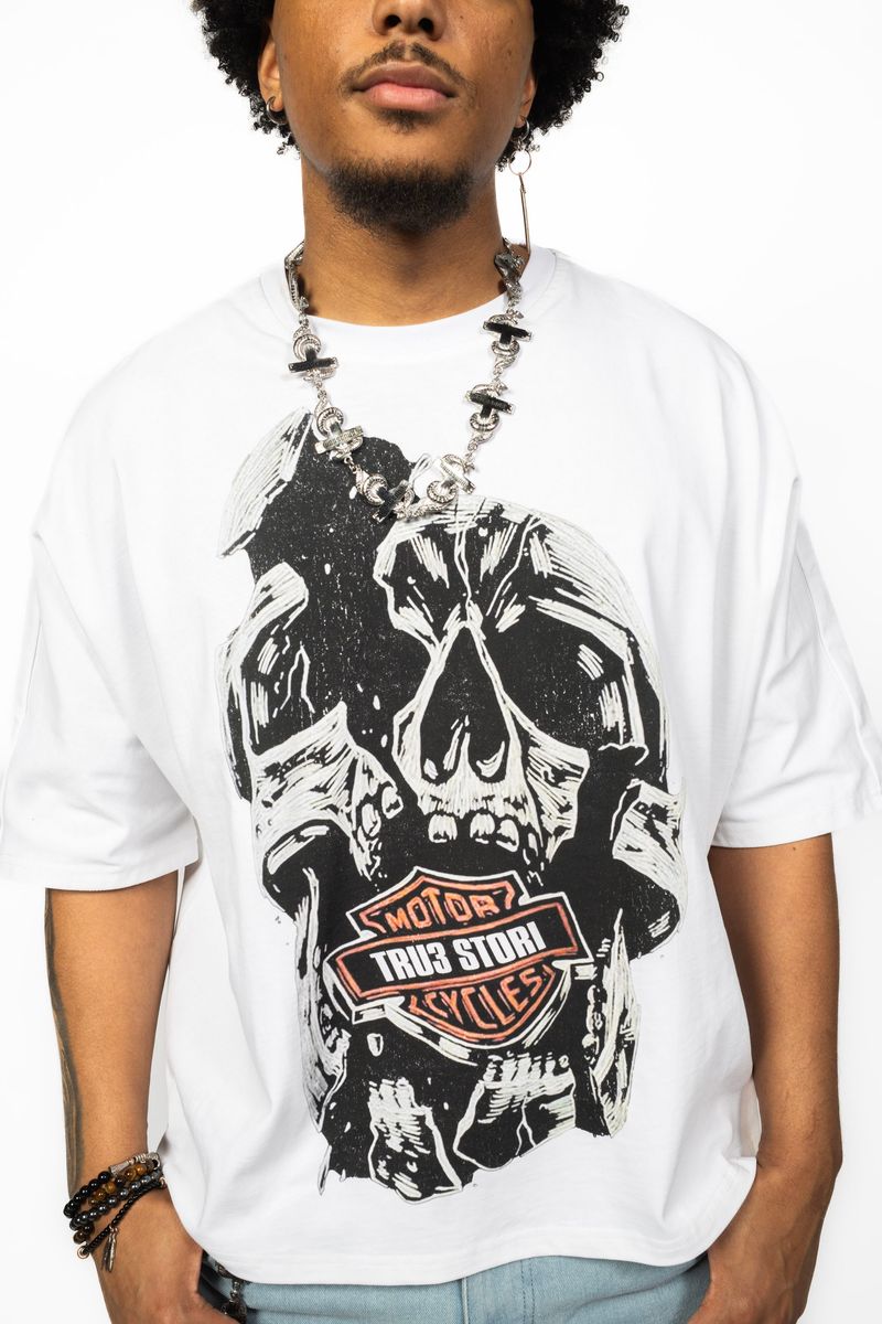 tru3 harley tee white
