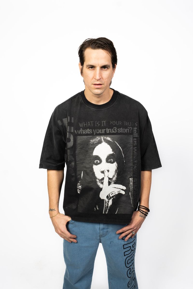 tru3 Ozzy tee acid wash black
