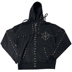 HUDSON- STUDDED FLEECE OVERSIZED HOODY BLACK