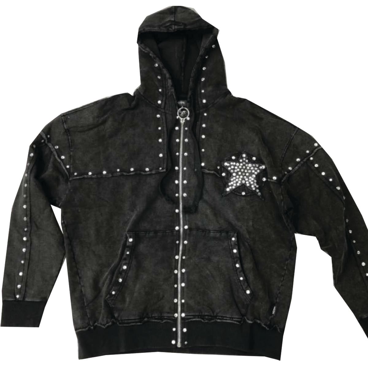 HUDSON- STAR STAR FLEECE OVERSIZED HOODY BLACK