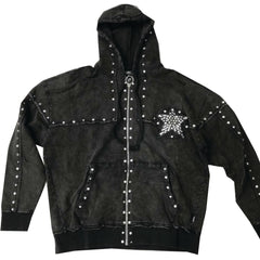 HUDSON- STAR STAR FLEECE OVERSIZED HOODY BLACK