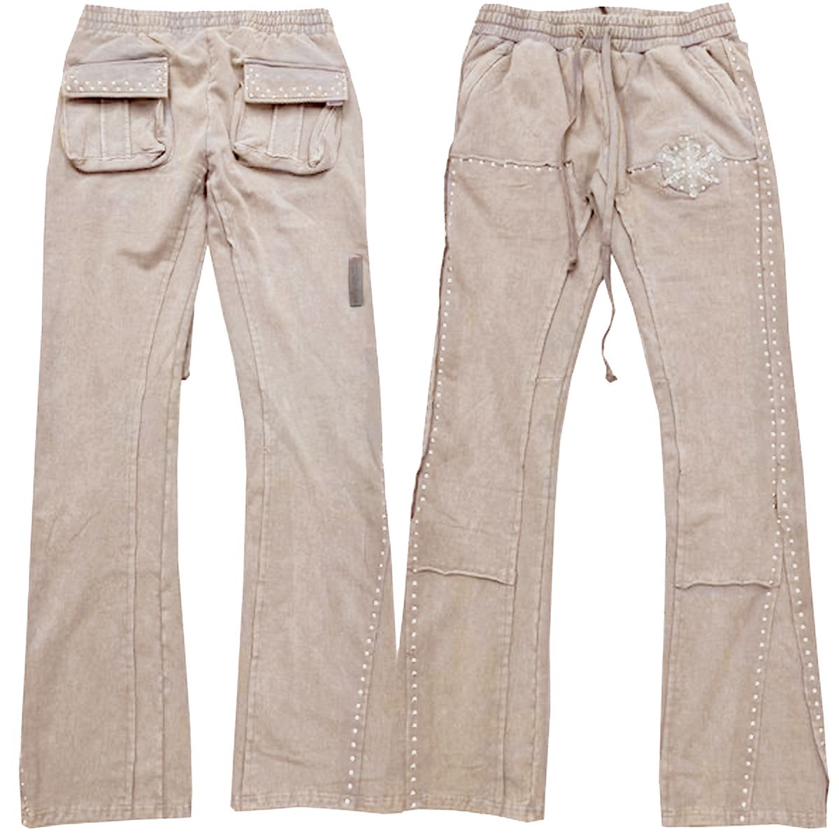 HUDSON- STUDDED FLEECE FLARE JOGGER SAIL