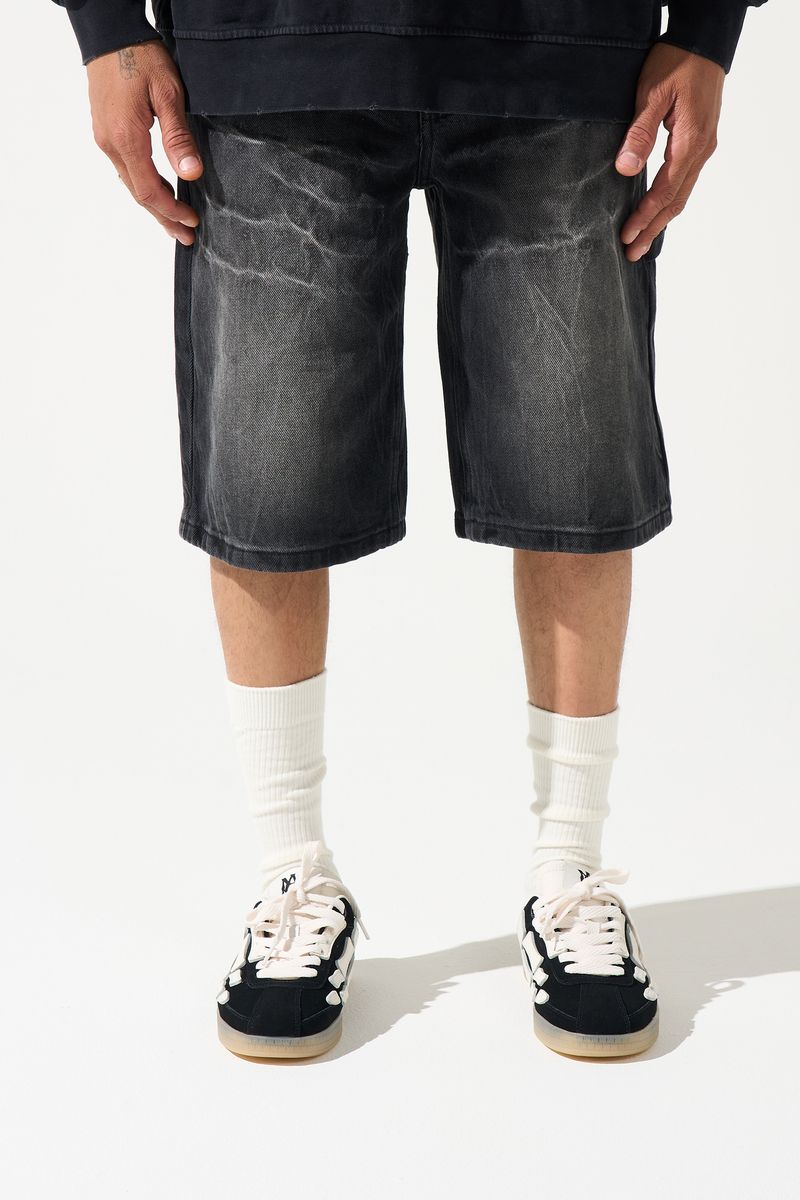 SERENEDE -RAIJIN Denim Shorts Faded Black
