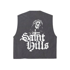SAINT HILLS - AFTERLIFE CUT SLEEVE T-SHIRT VINTAGE BLACK