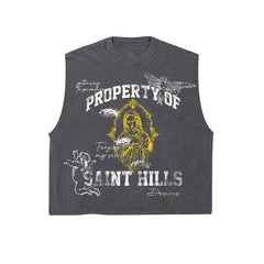 SAINT HILLS - GALLERIA 2.0 CUT SLEEVE T-SHIRT VINTAGE BLACK