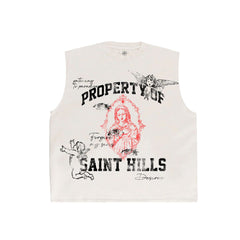 SAINT HILLS - GALLERIA 2.0 CUT SLEEVE T-SHIRT VINTAGE WHITE