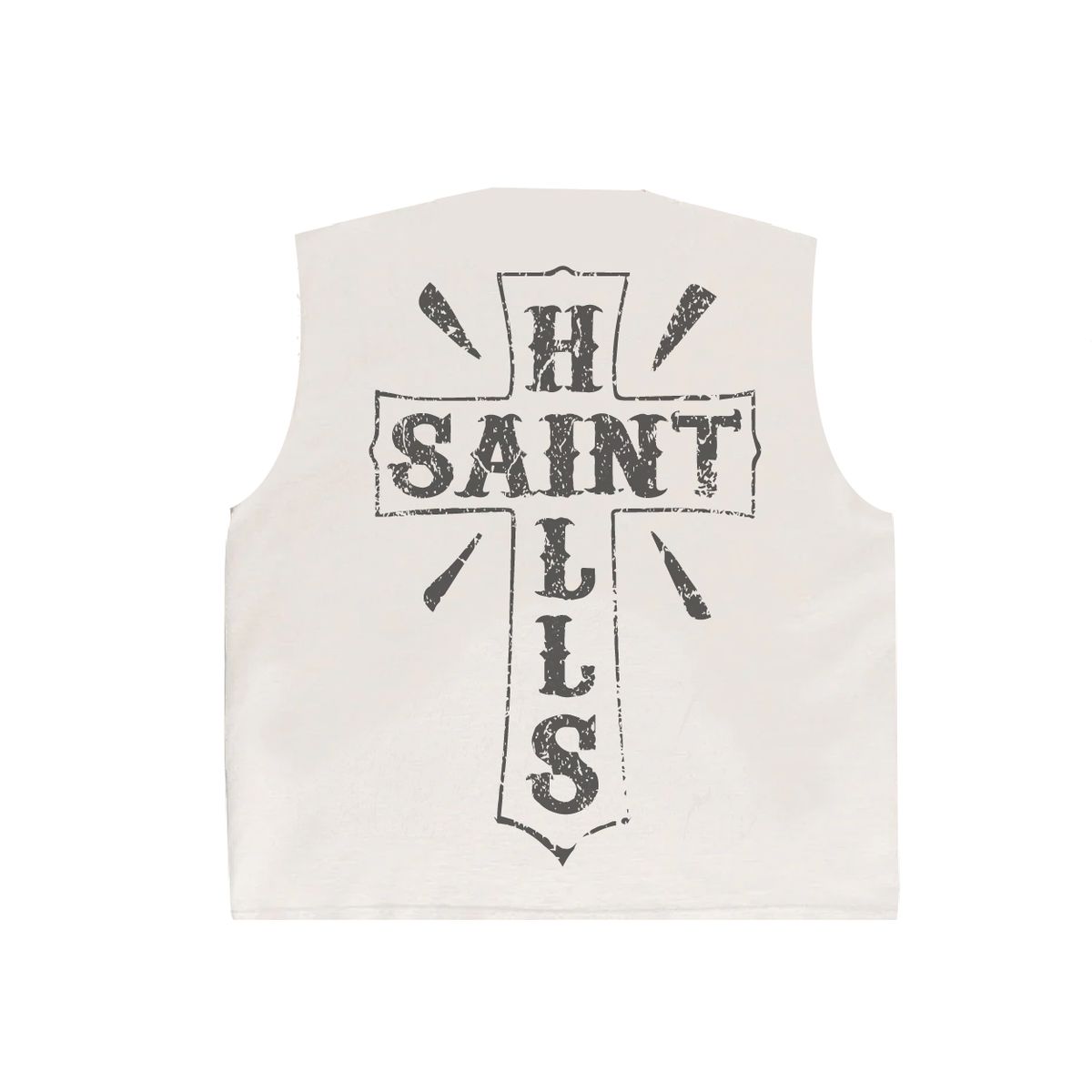 SAINT HILLS - SAVIOR CUT SLEEVE T-SHIRT VINTAGE WHITE