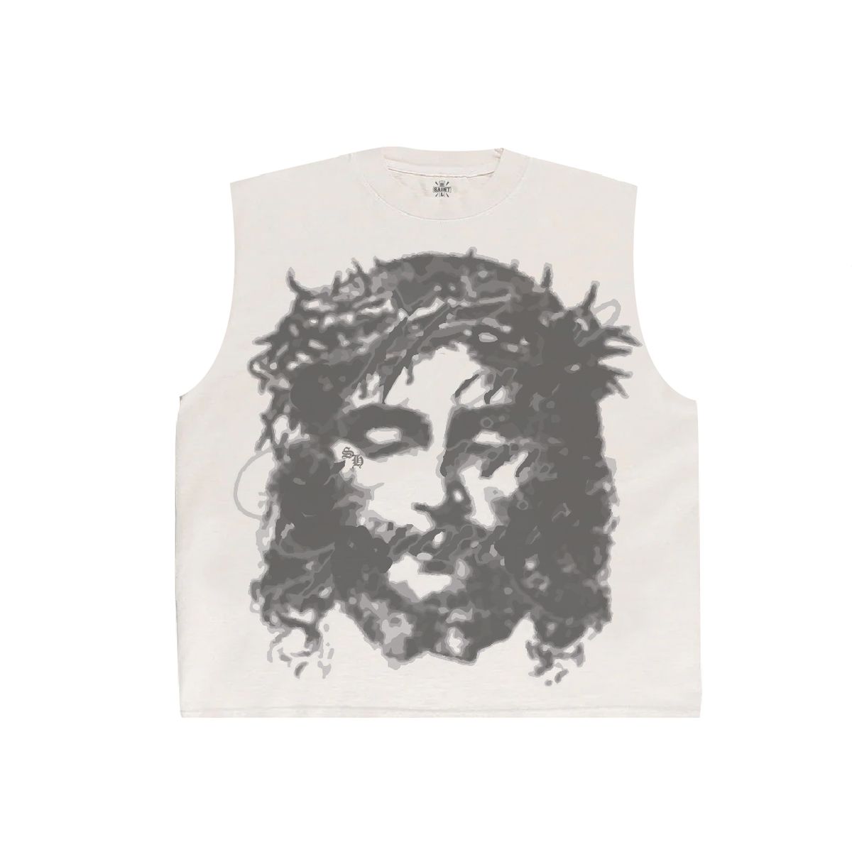 SAINT HILLS - SAVIOR CUT SLEEVE T-SHIRT VINTAGE WHITE