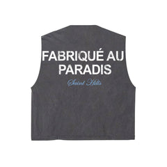 SAINT HILLS - MADE IN HEAVE CUT SLEEVE T-SHIRT VINTAGE BLACK