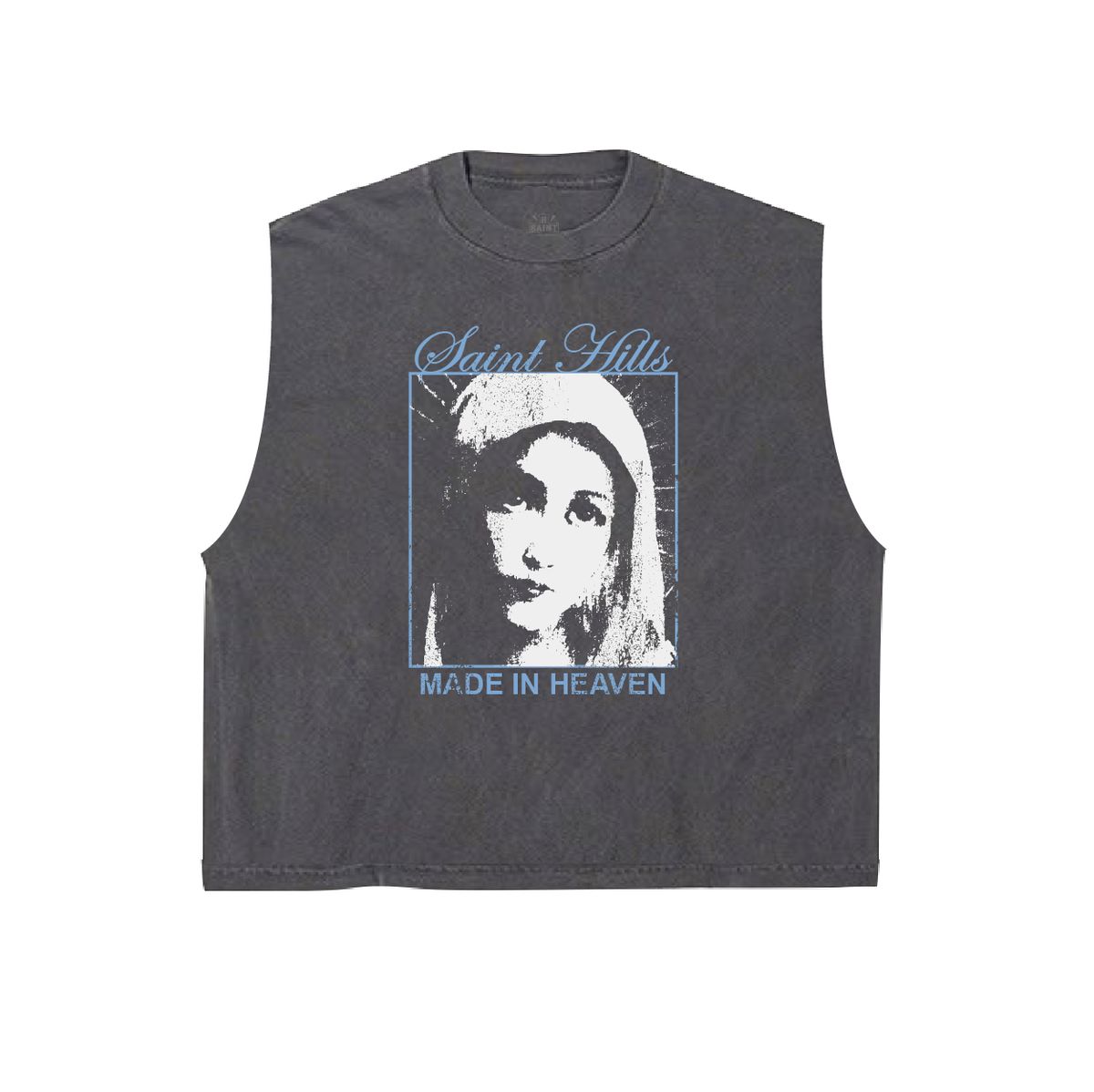 SAINT HILLS - MADE IN HEAVE CUT SLEEVE T-SHIRT VINTAGE BLACK