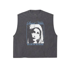 SAINT HILLS - MADE IN HEAVE CUT SLEEVE T-SHIRT VINTAGE BLACK