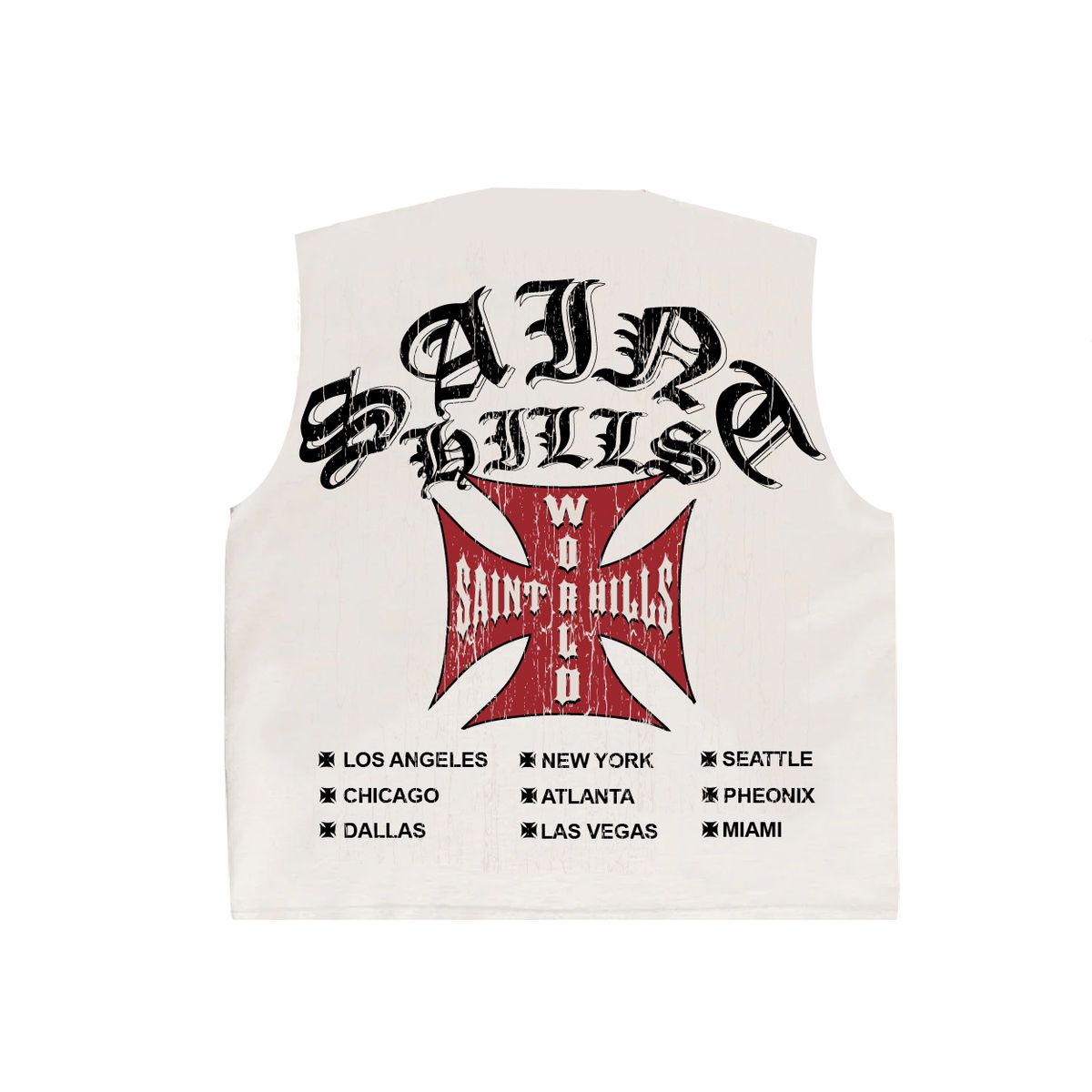 SAINT HILLS - TOUR CUT SLEEVE T-SHIRT VINTAGE WHITE
