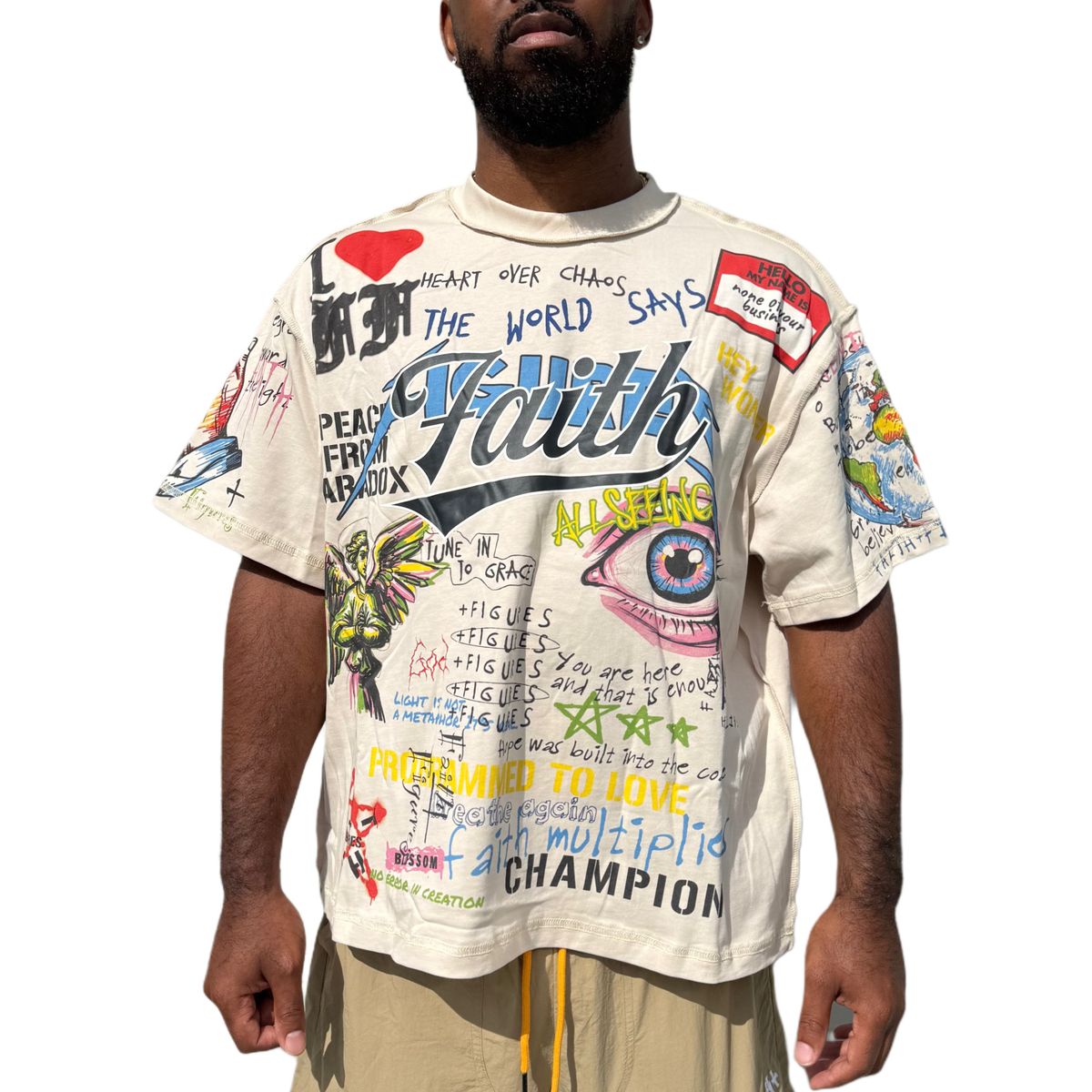FAITH & FIGURES- YearBook Vintage White Tee