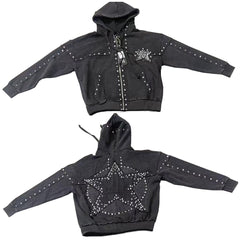 HUDSON- STAR STAR FLEECE OVERSIZED HOODY BLACK