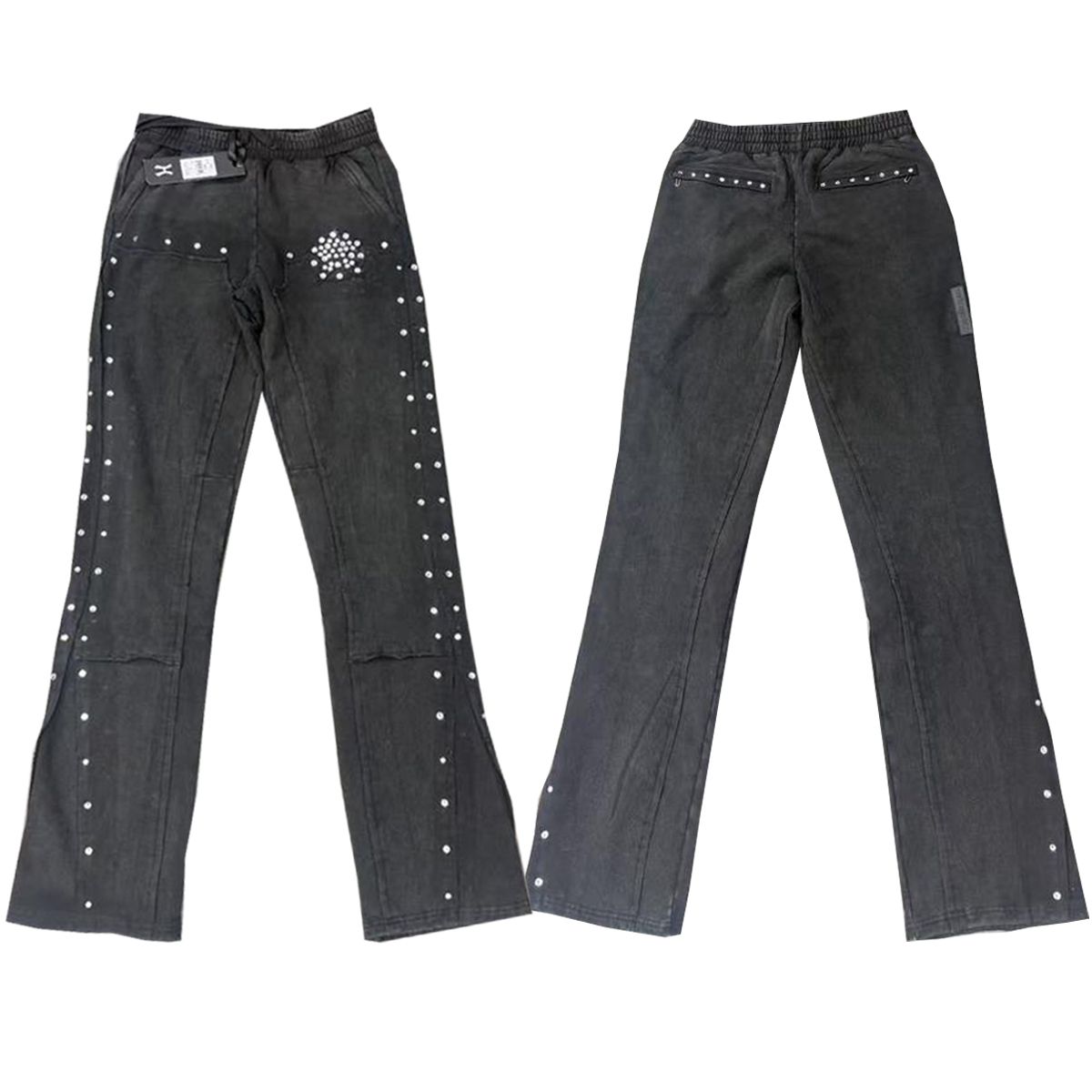 HUDSON- SOLD OUT STAR STONE FLEECE FLARE JOGGER BLACK