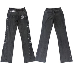 HUDSON- SOLD OUT STAR STONE FLEECE FLARE JOGGER BLACK
