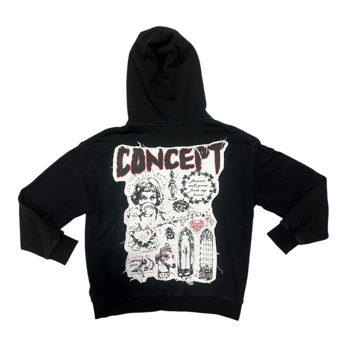CONCEPT - "Flowers Hoodie" Black Hoodie