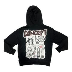 CONCEPT - "Flowers Hoodie" Black Hoodie