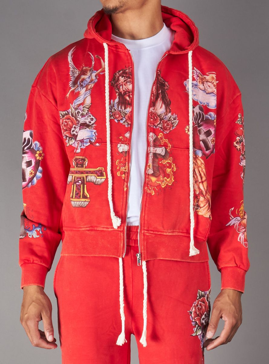 Politics Hoodie - Nivin - Jujube Red
