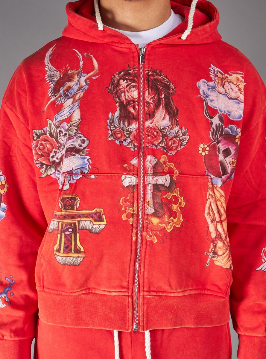 Politics Hoodie - Nivin - Jujube Red