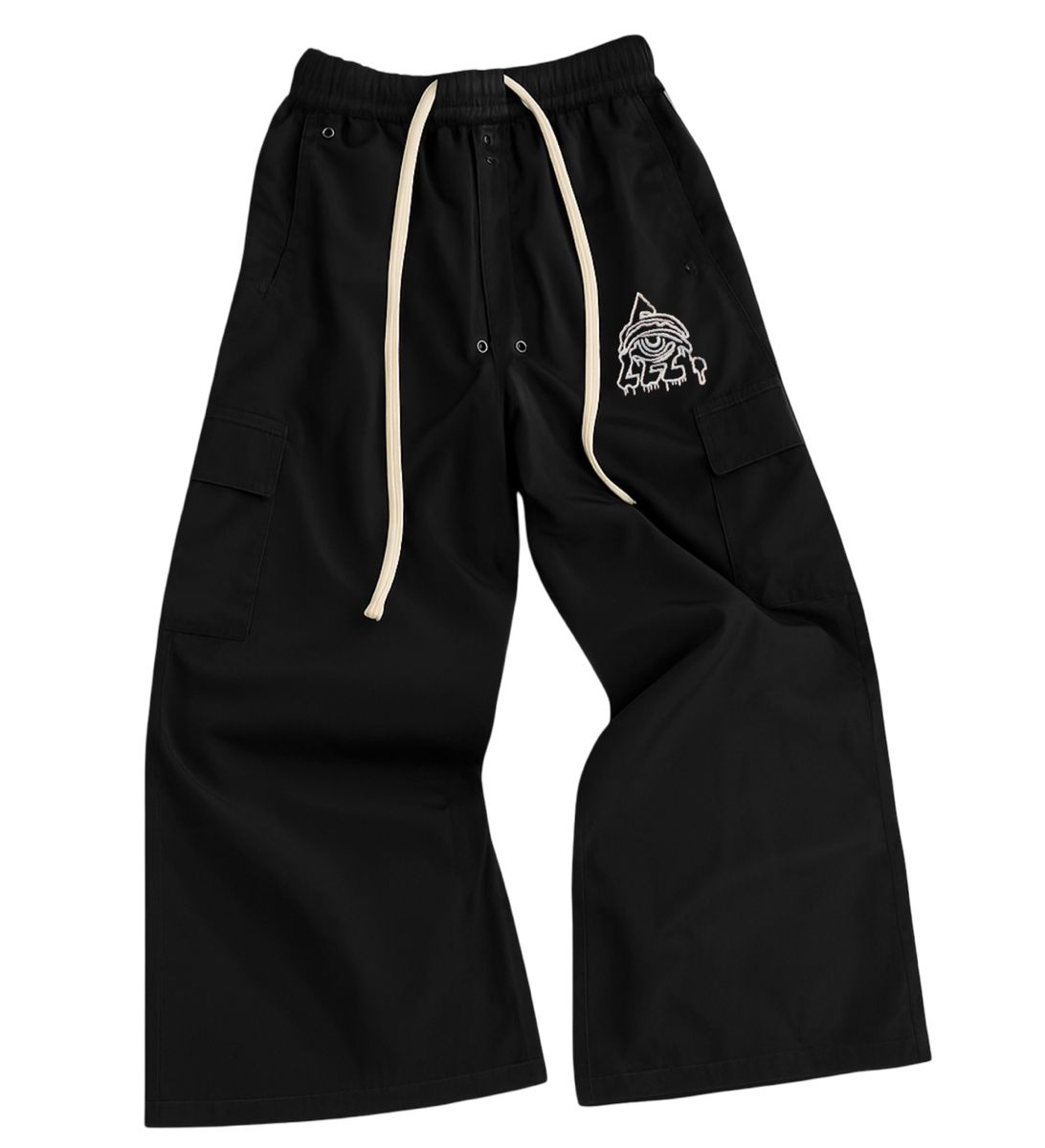 Starseed Studios BLACK EXTRA BAGGY NYLON PANT